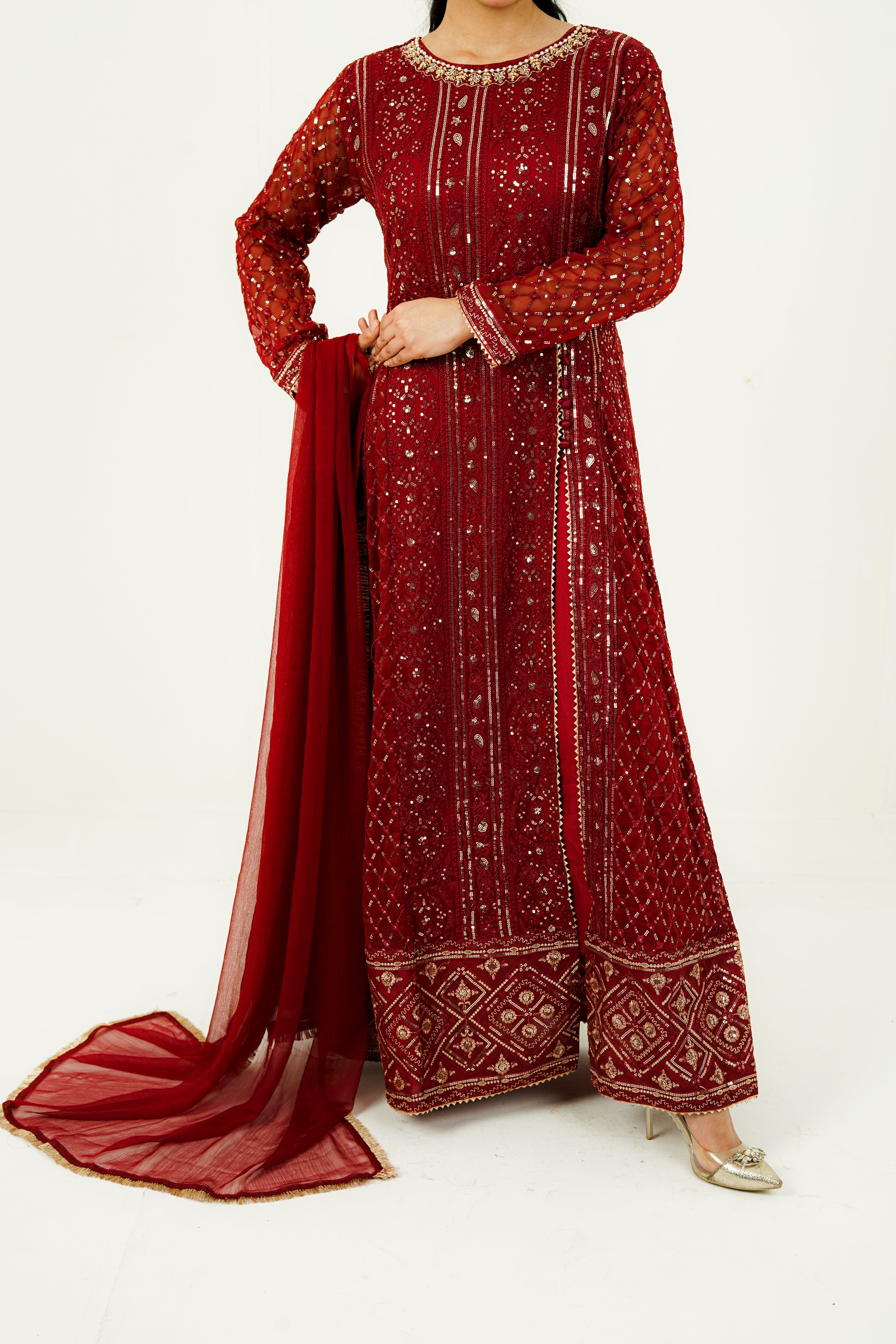 ZEHRA | EMBROIDERED CHIFFON SUIT