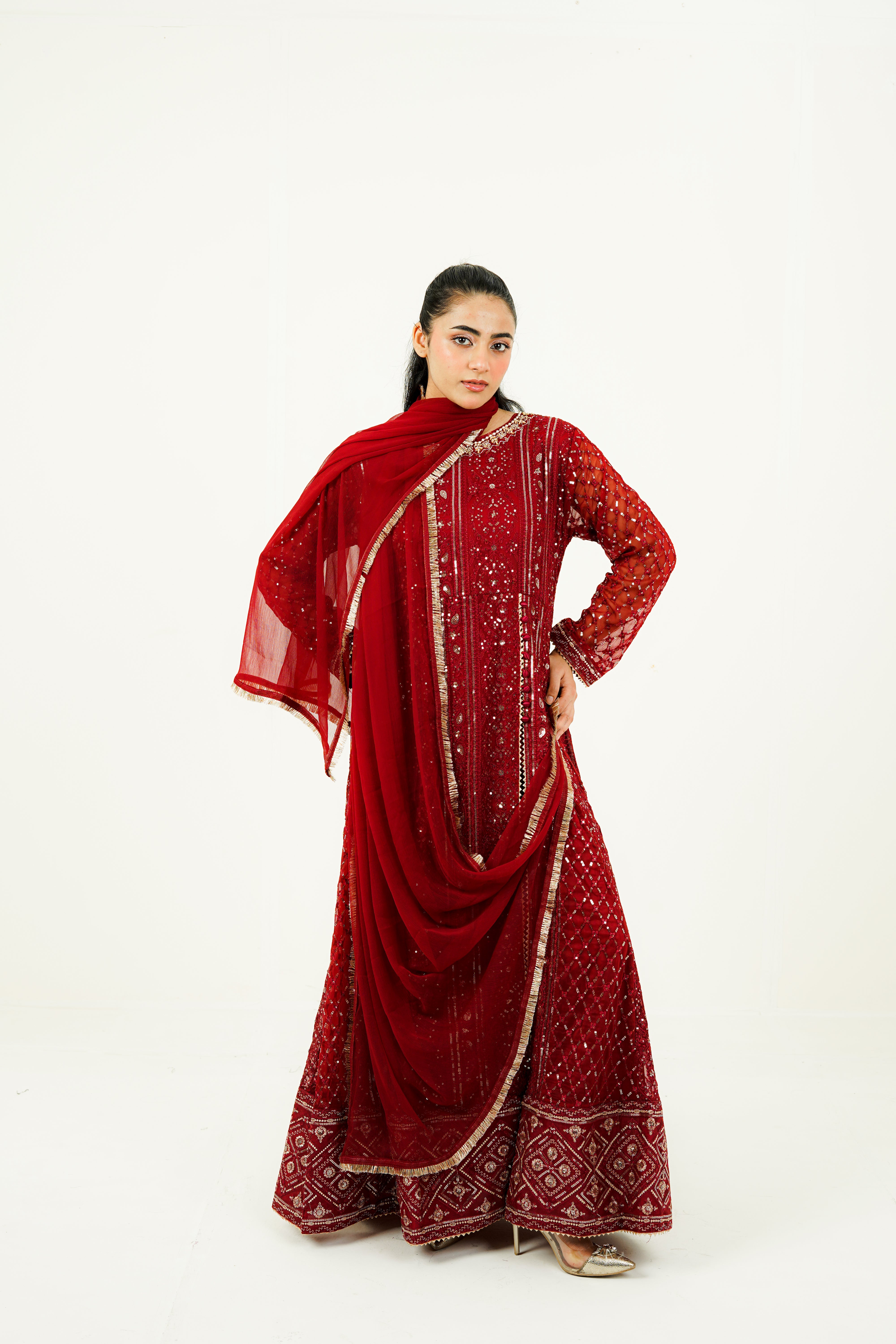 ZEHRA | EMBROIDERED CHIFFON SUIT
