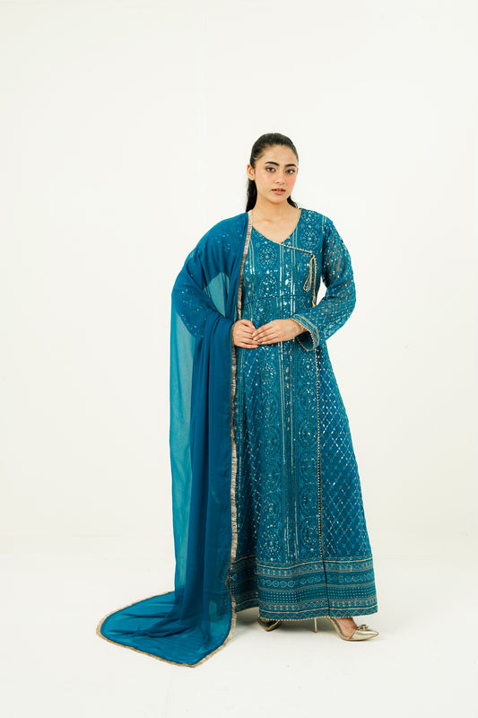 NISAARA | EMBROIDERED CHIFFON SUIT