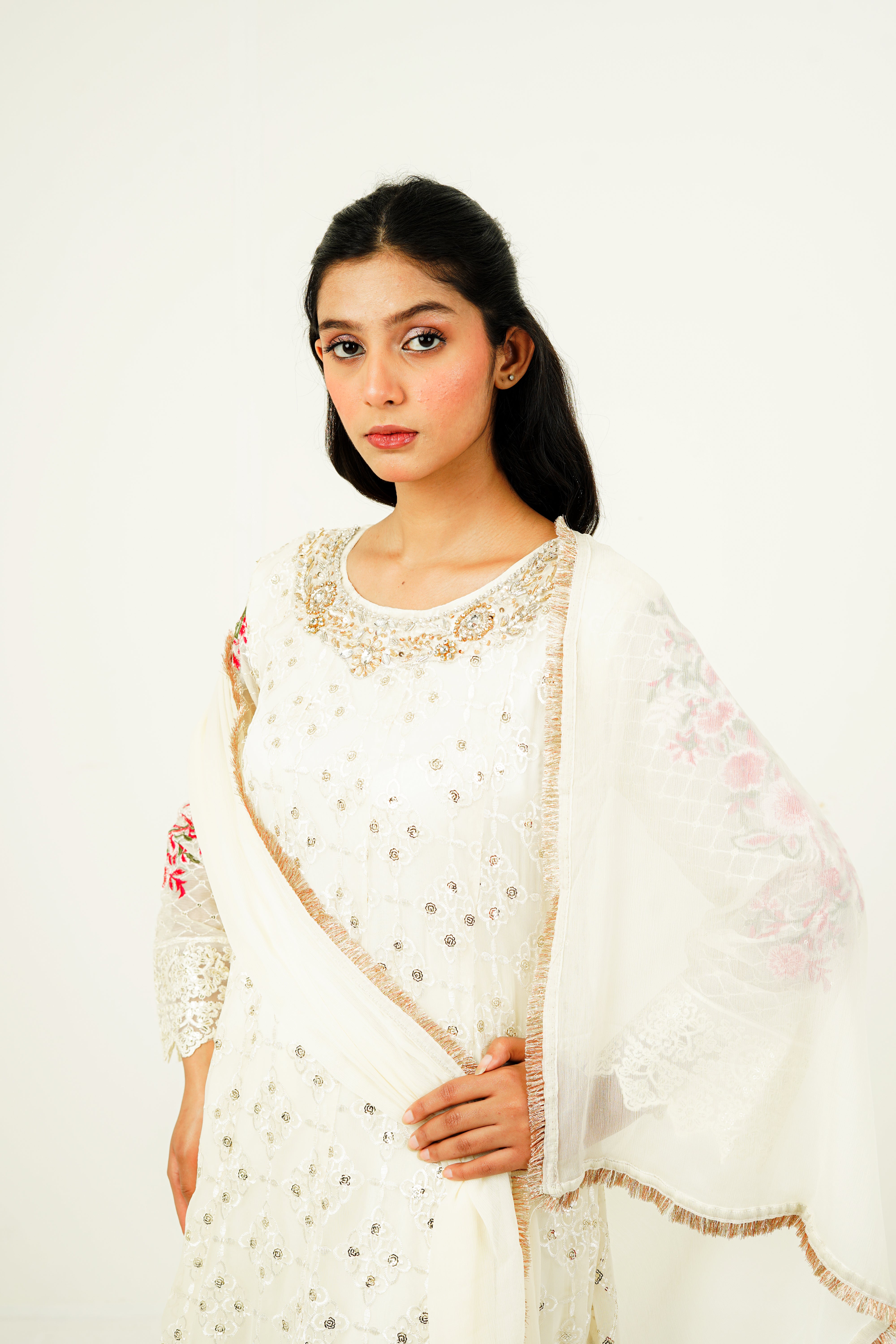 MEHVAH | EMBROIDERED CHIFFON SUIT
