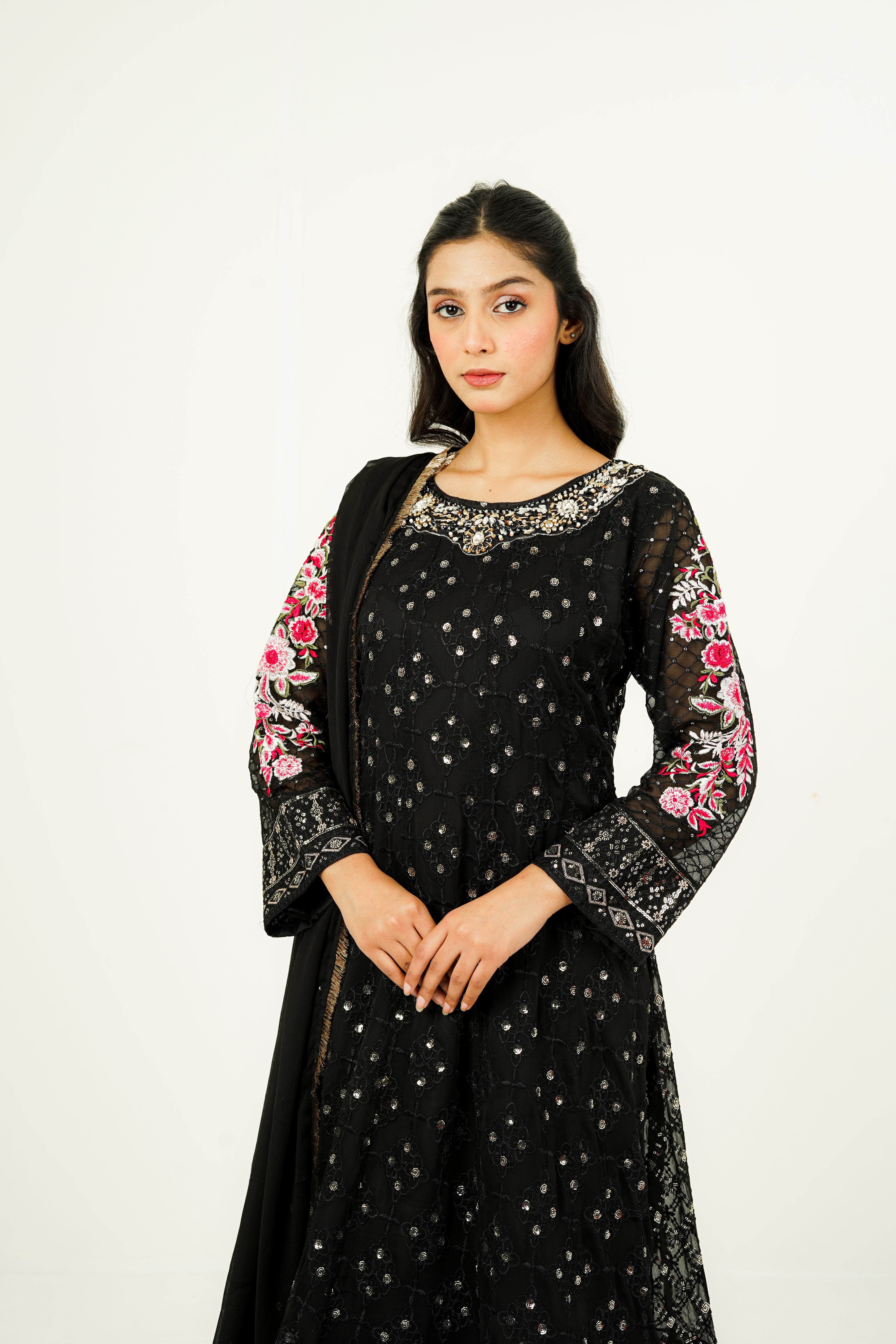 MEHVAH | EMBROIDERED CHIFFON SUIT