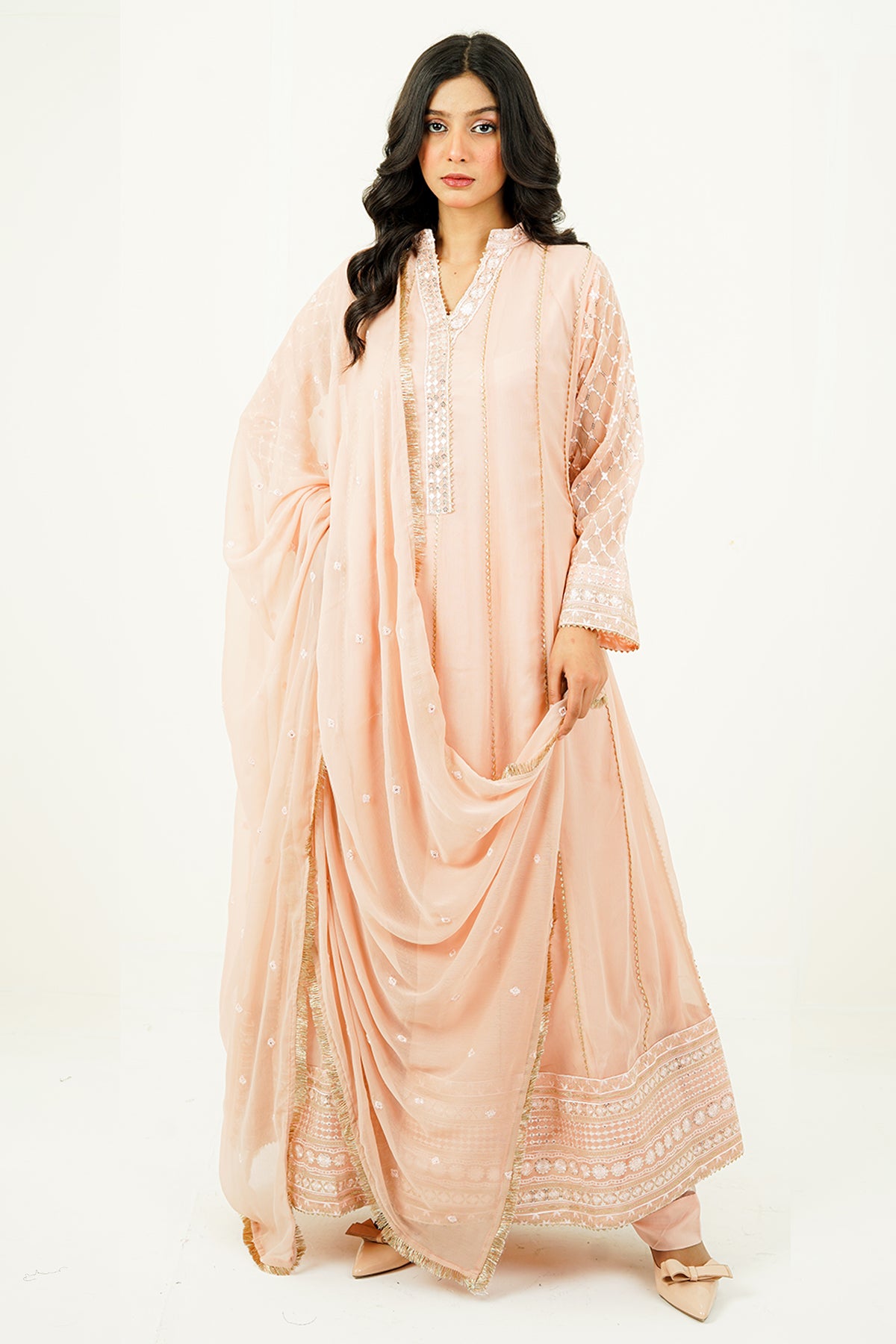 RIVAH | EMBROIDERED CHIFFON SUIT