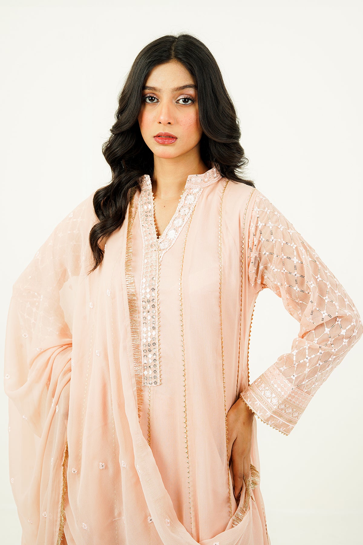 RIVAH | EMBROIDERED CHIFFON SUIT