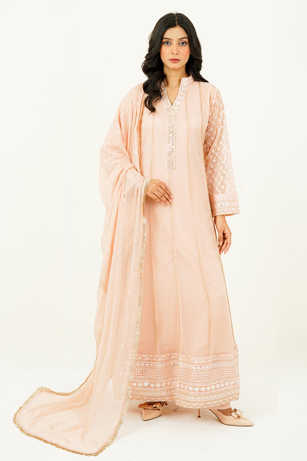 RIVAH | EMBROIDERED CHIFFON SUIT