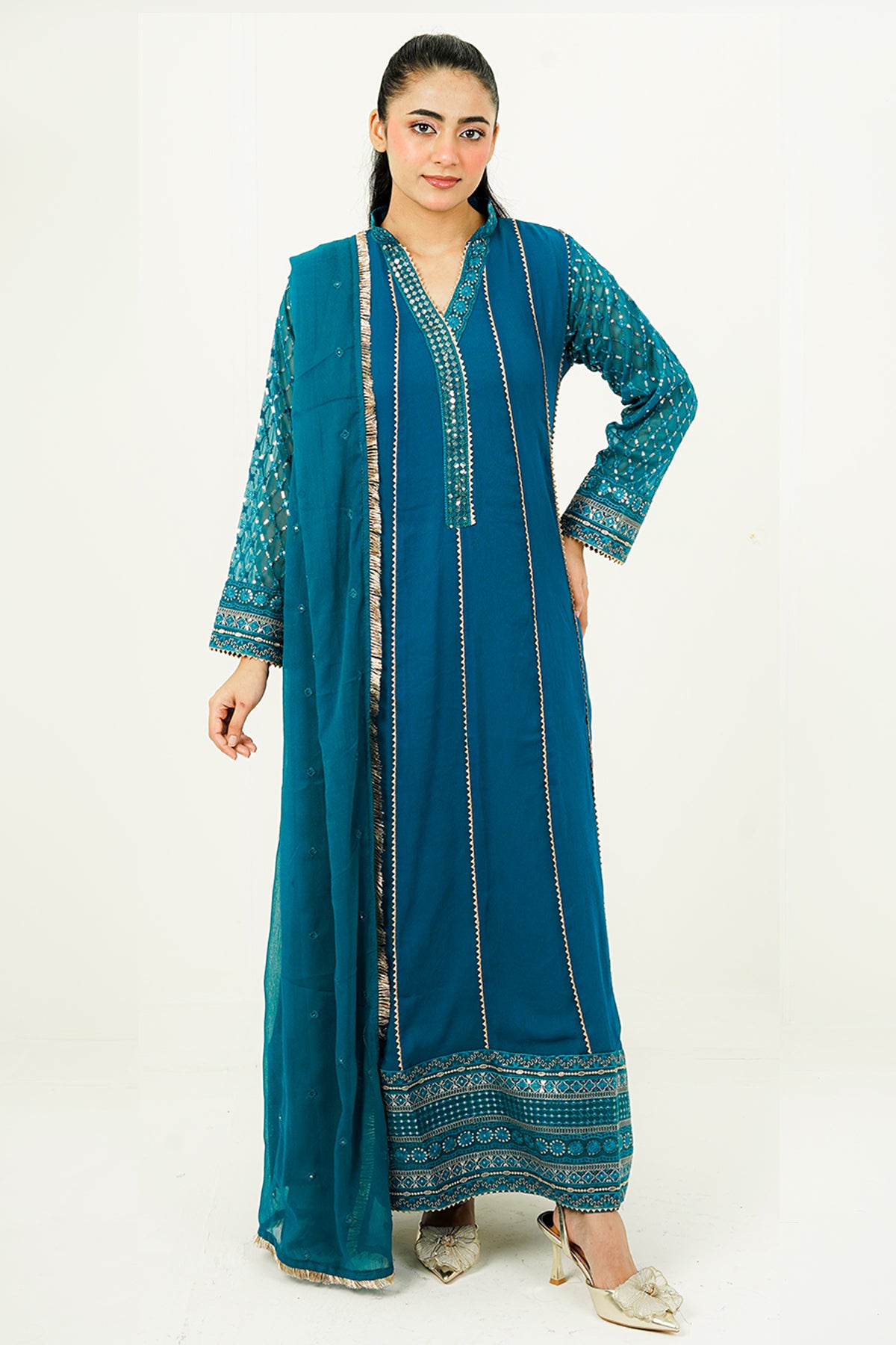 RIVAH | EMBROIDERED CHIFFON SUIT