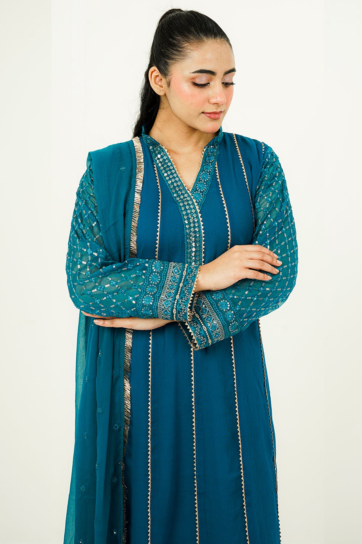 RIVAH | EMBROIDERED CHIFFON SUIT