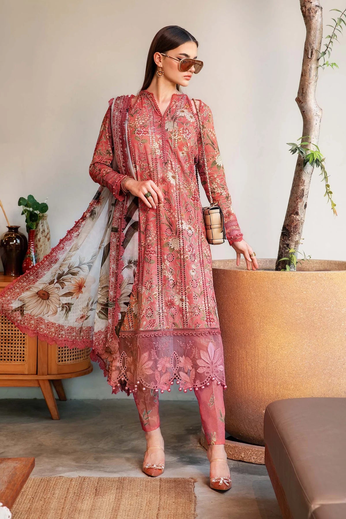 M.PRINTS | 3 PIECE | PRINTED LAWN SUIT | MPT-2508-A