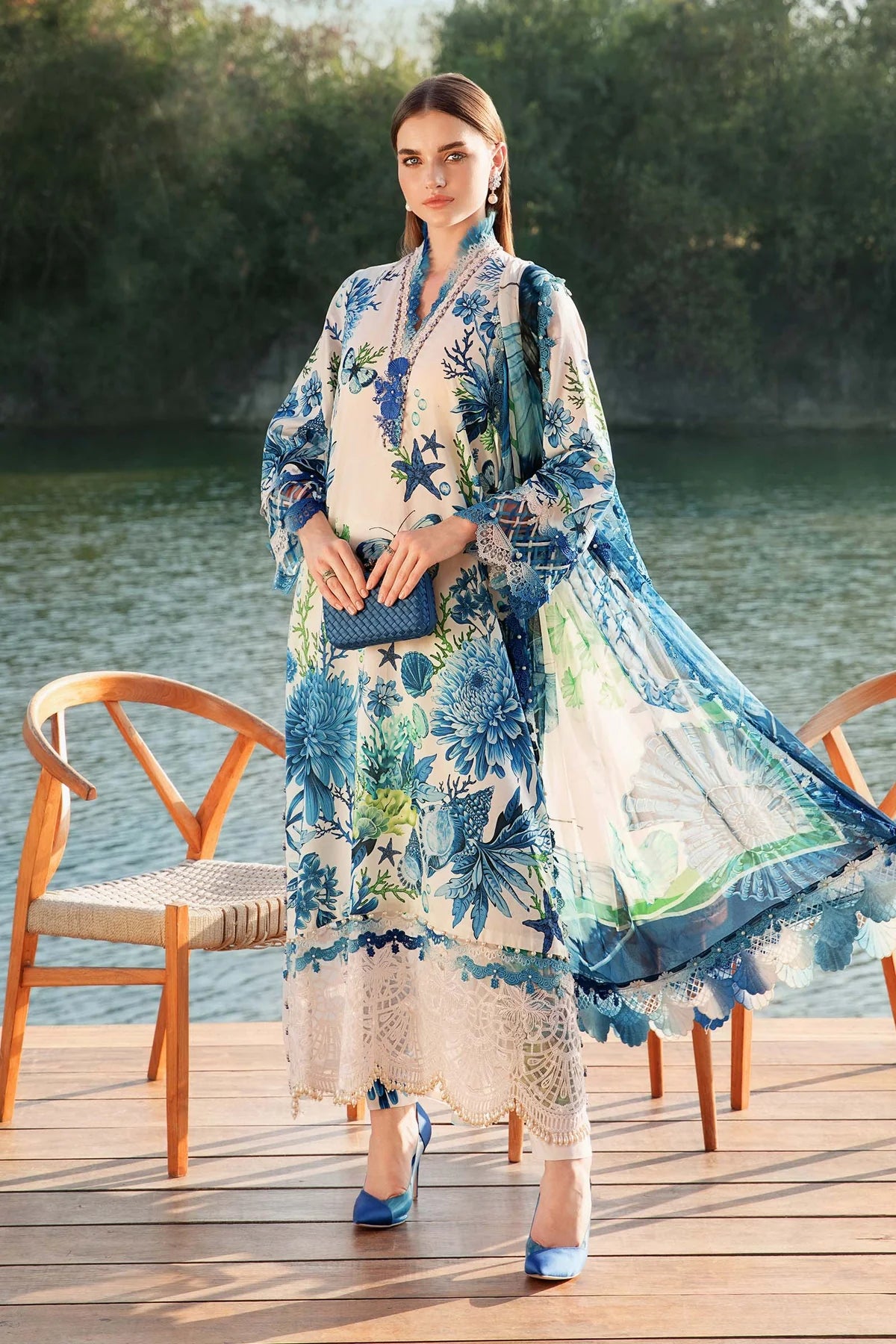 M.PRINTS | 3 PIECE | PRINTED LAWN SUIT | MPT-2510-B
