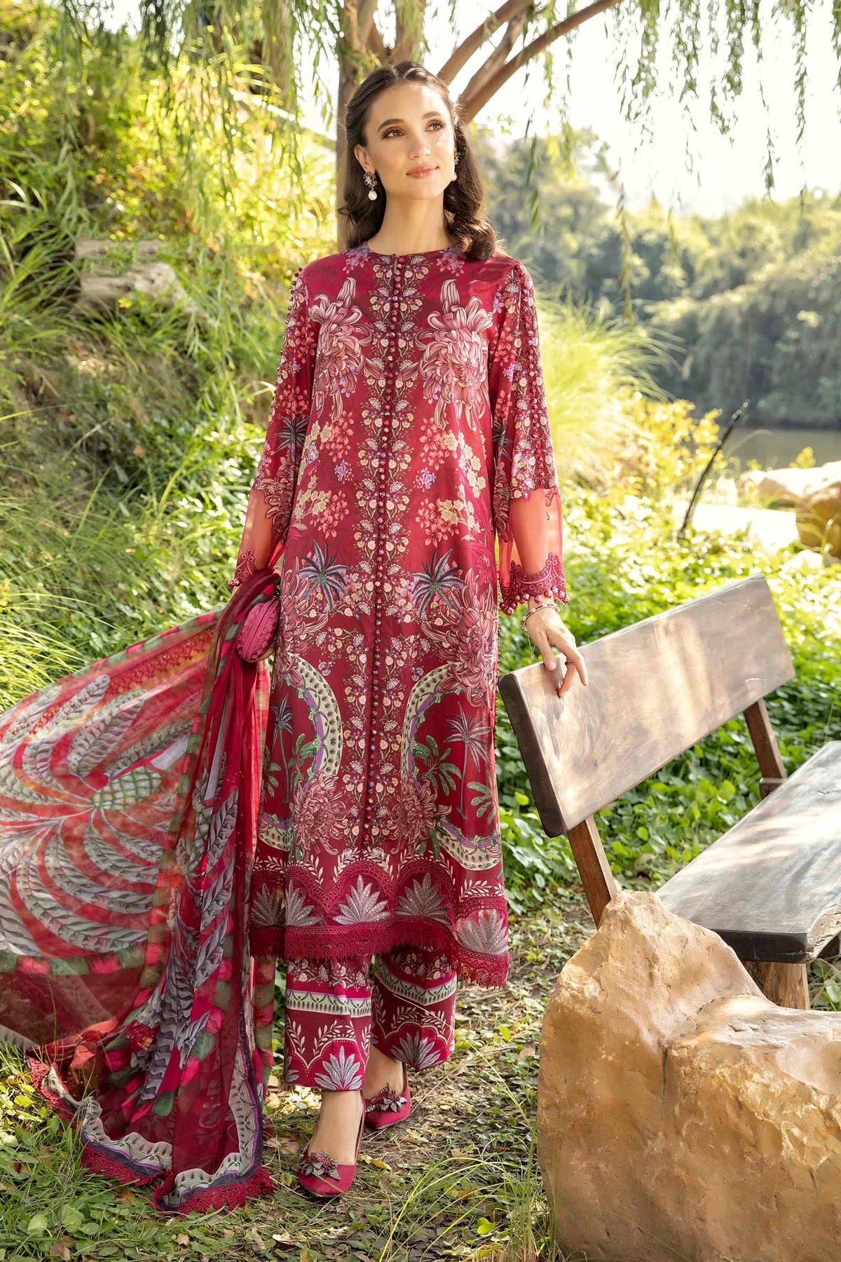 M.PRINTS | 3 PIECE | PRINTED LAWN SUIT | MPT-2514-B