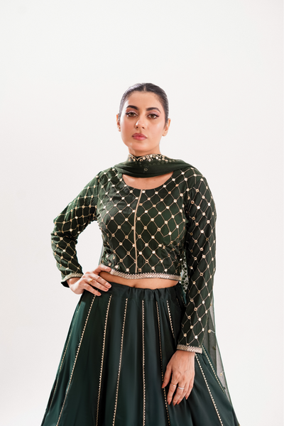 NOOR-E-ZEBA | 3 PIECE | CHIFFON LEHENGA