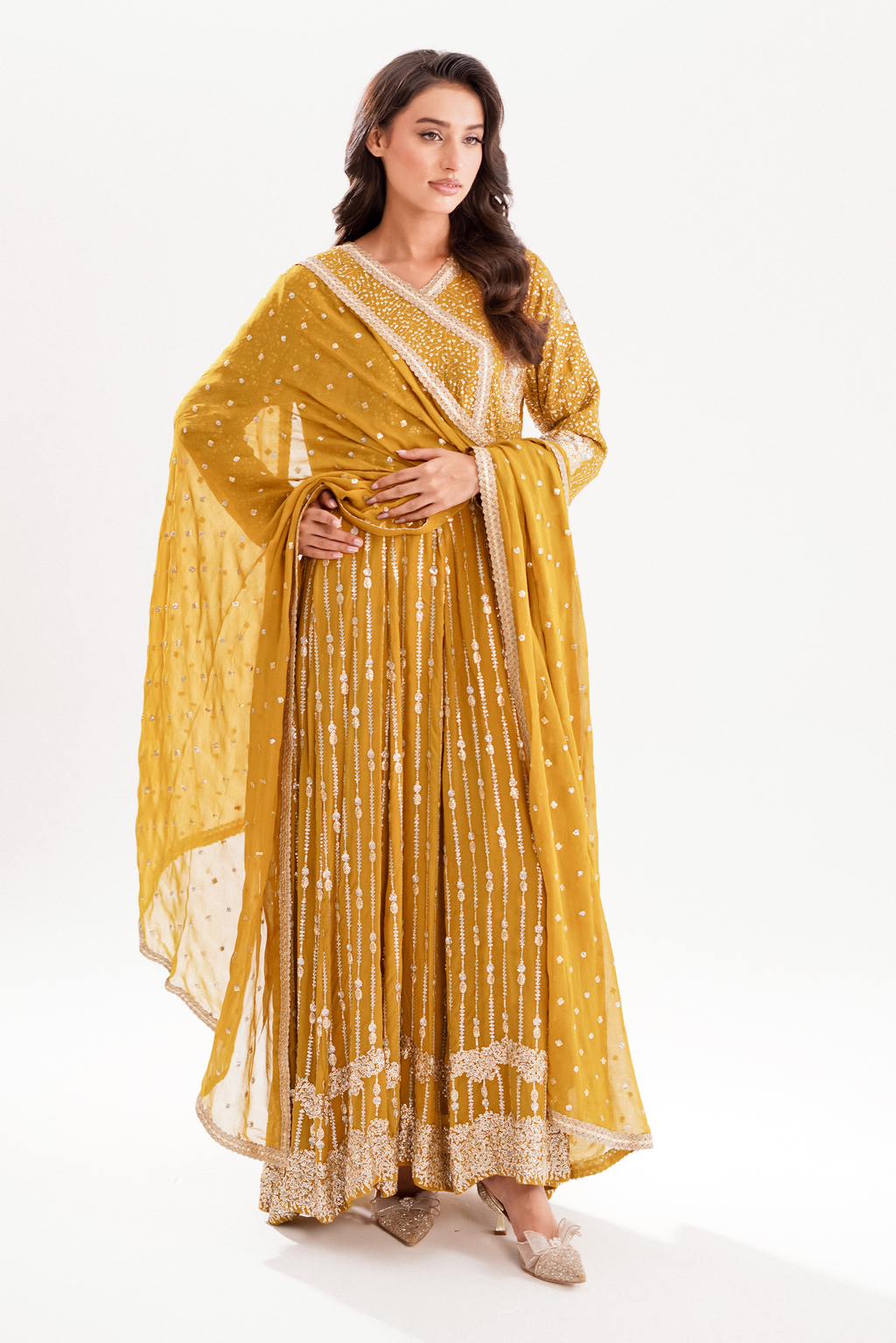 ZARIYA | 3 PIECE | EMBELLISHED CHIFFON DRESS