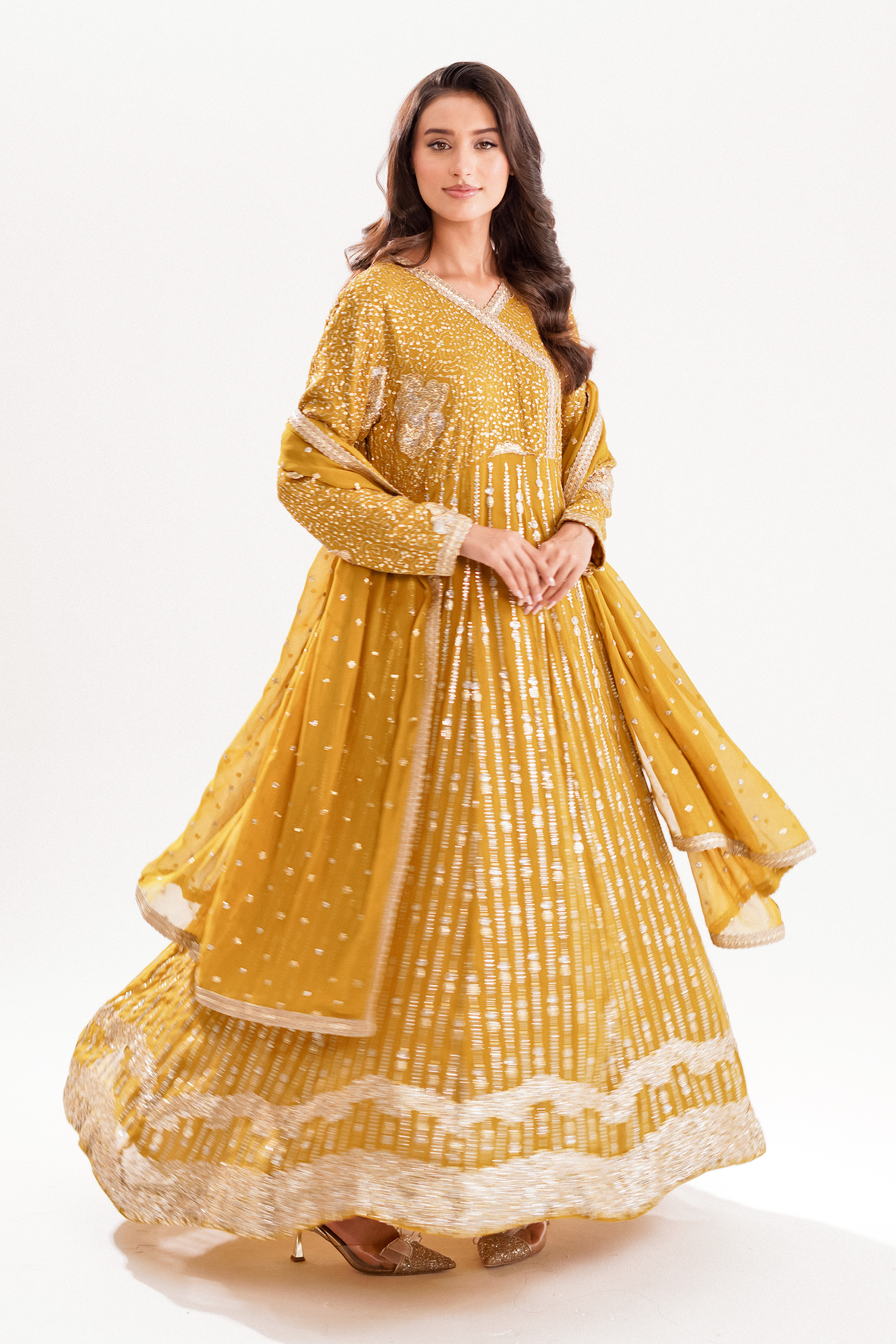 ZARIYA | 3 PIECE | EMBELLISHED CHIFFON DRESS