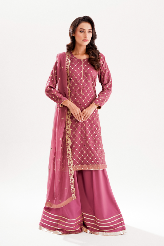 ZARMINA | 3 PIECE | CHIFFON SHARARA SUIT