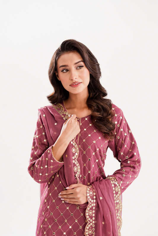 ZARMINA | 3 PIECE | CHIFFON SHARARA SUIT