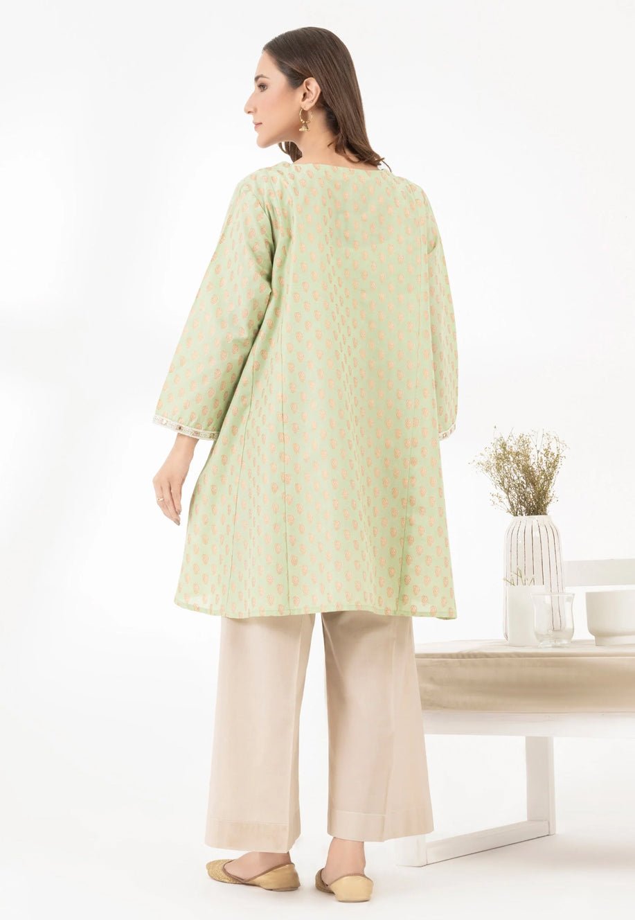 EMBROIDERED LAWN FROCK - ALZENAP9801FR - XS