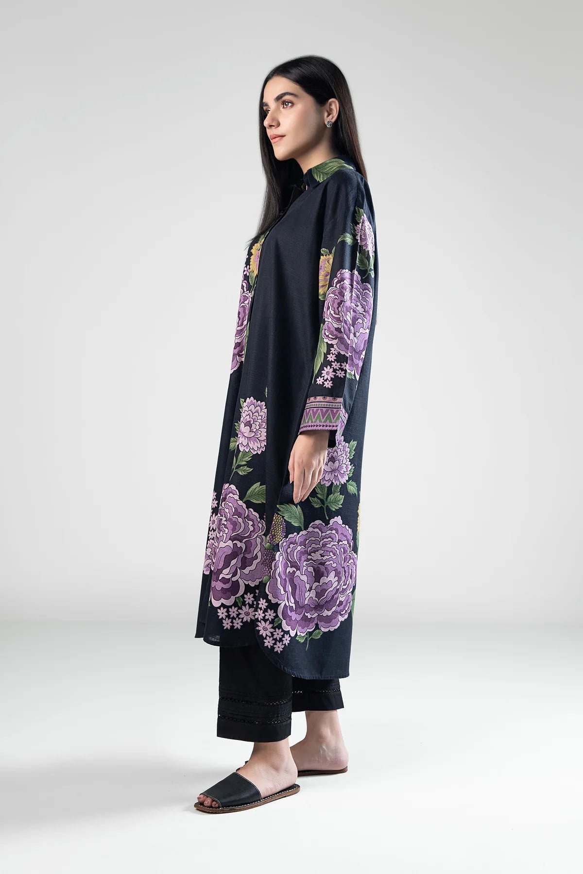 M.BASICS | PRINTED KHADDAR SHIRT - ALZENAMB - WS24 - 46_S