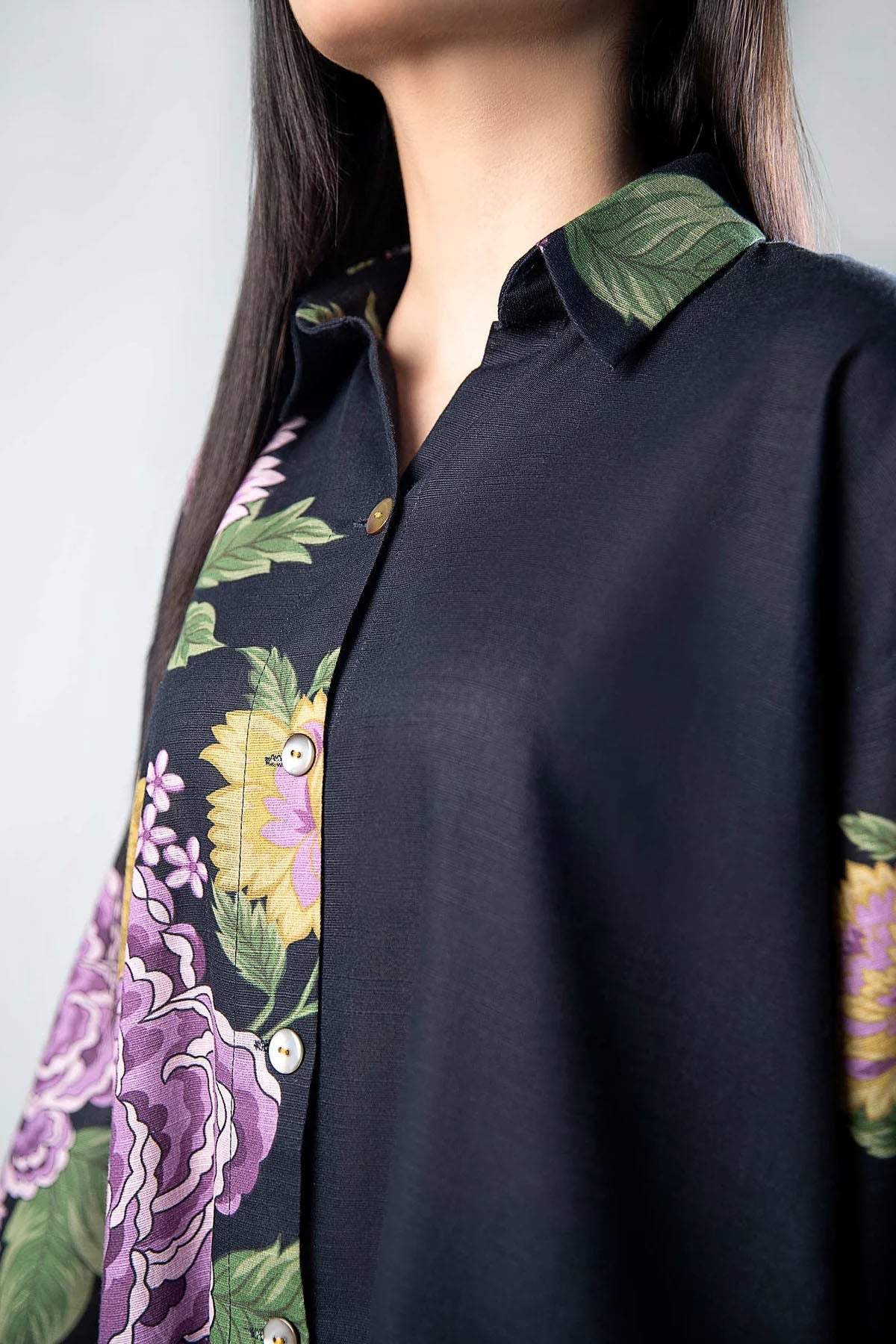 M.BASICS | PRINTED KHADDAR SHIRT - ALZENAMB - WS24 - 46_S