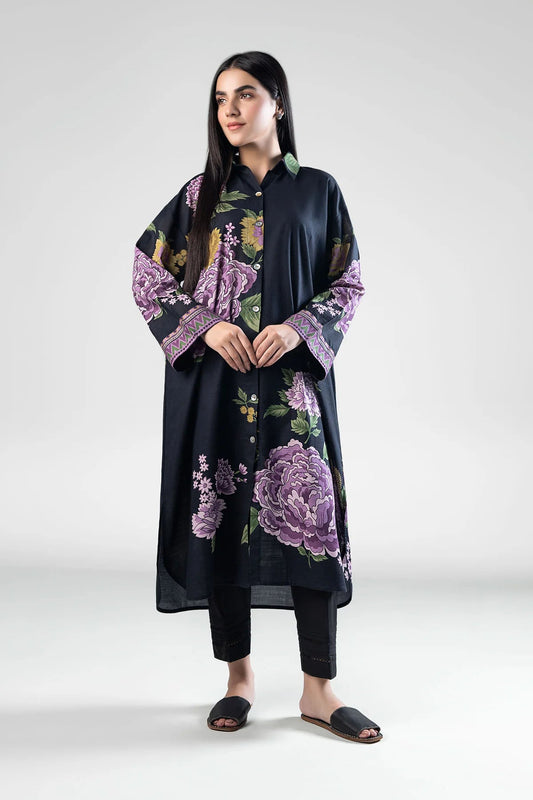 M.BASICS | PRINTED KHADDAR SHIRT - ALZENAMB - WS24 - 46_S