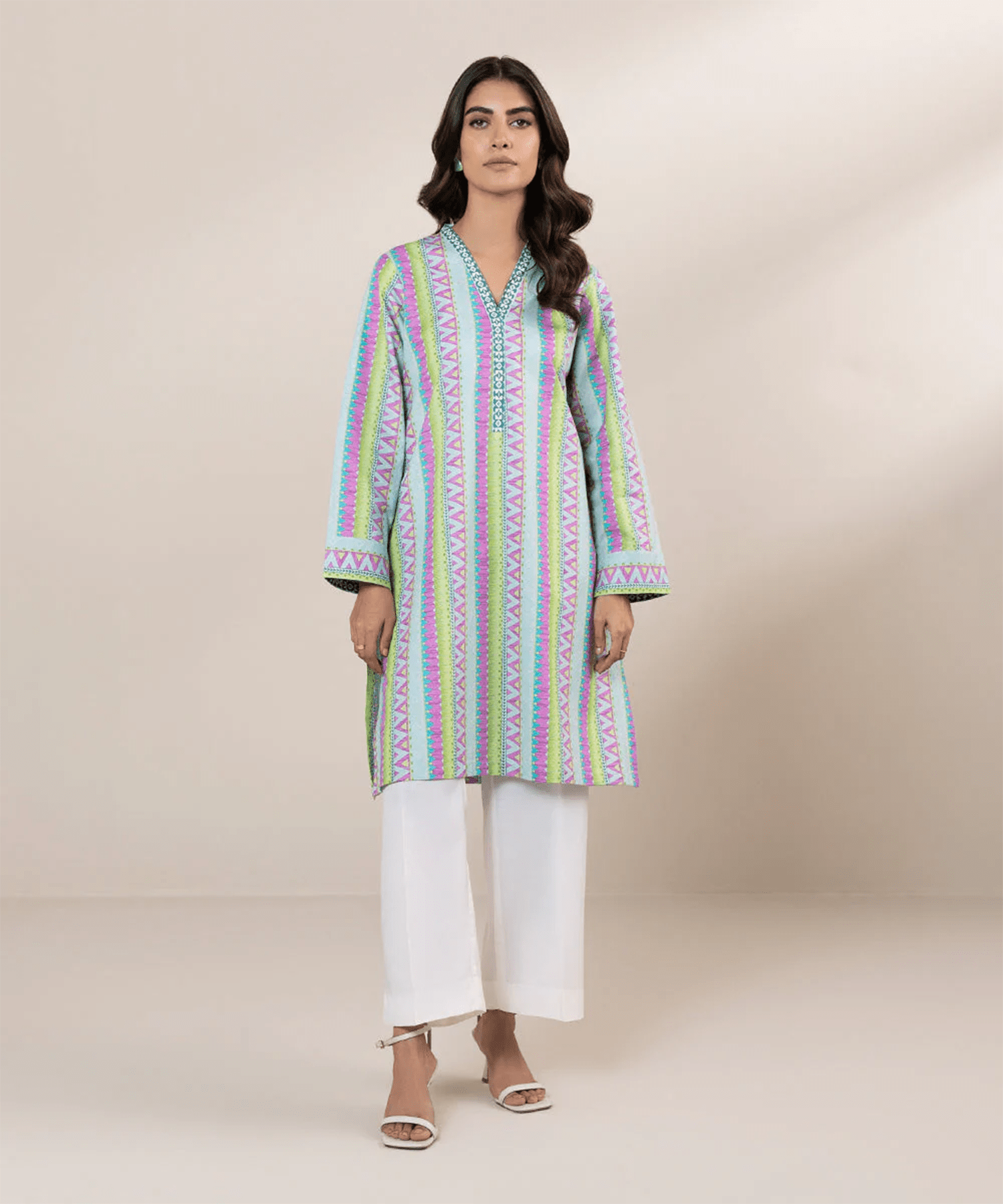 MULTI PRINTED DOBBY SHIRT - ALZENA0002SDY24V13 - XSM