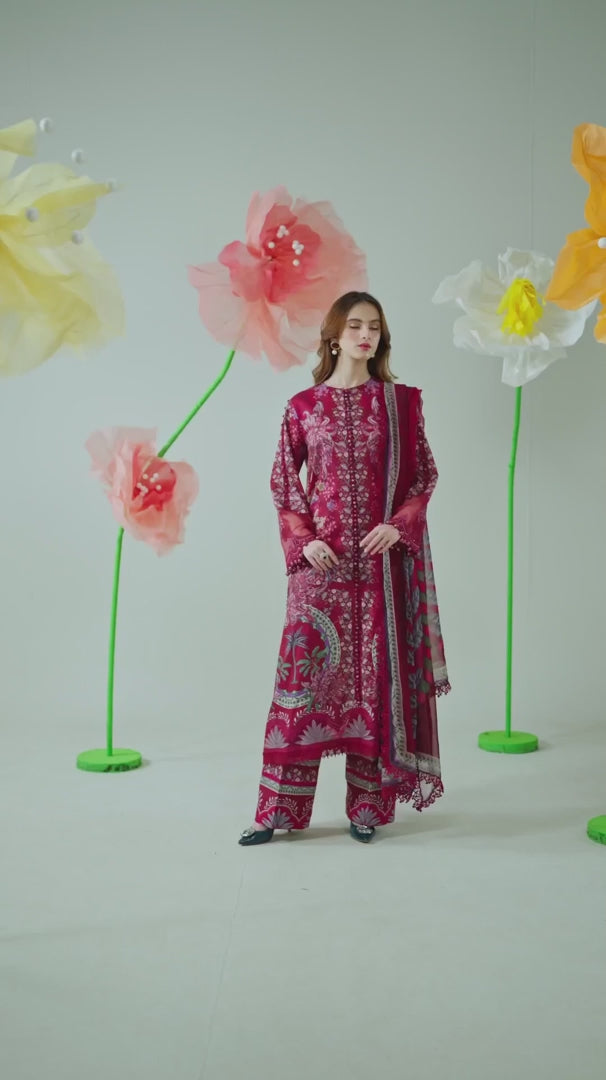 M.PRINTS | 3 PIECE | PRINTED LAWN SUIT | MPT-2514-B