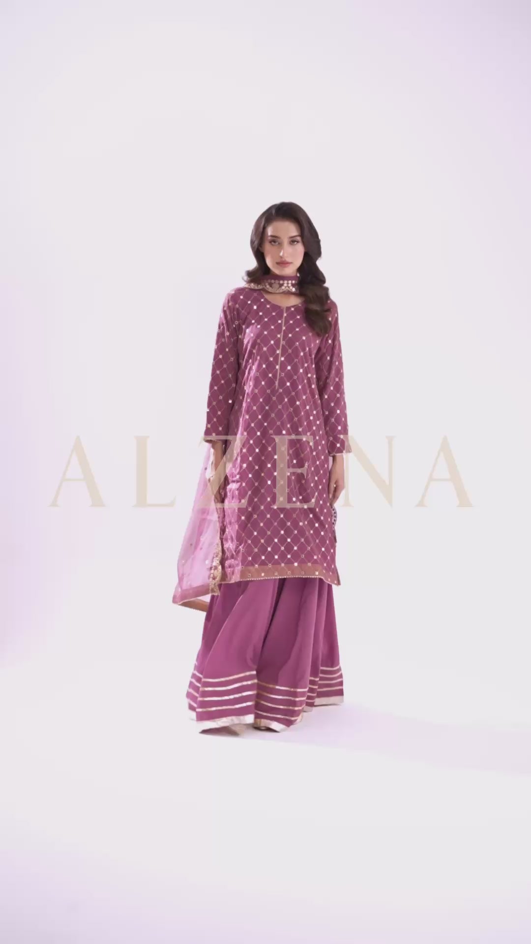ZARMINA | 3 PIECE | CHIFFON SHARARA SUIT