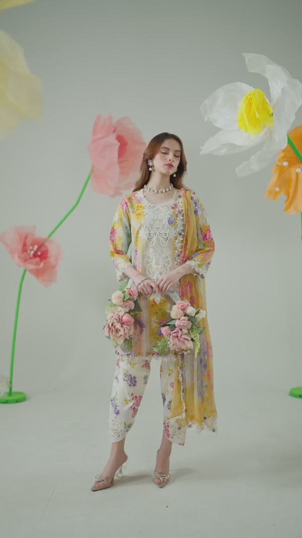 M.PRINTS | 3 PIECE | PRINTED LAWN SUIT | MPT-2509-A